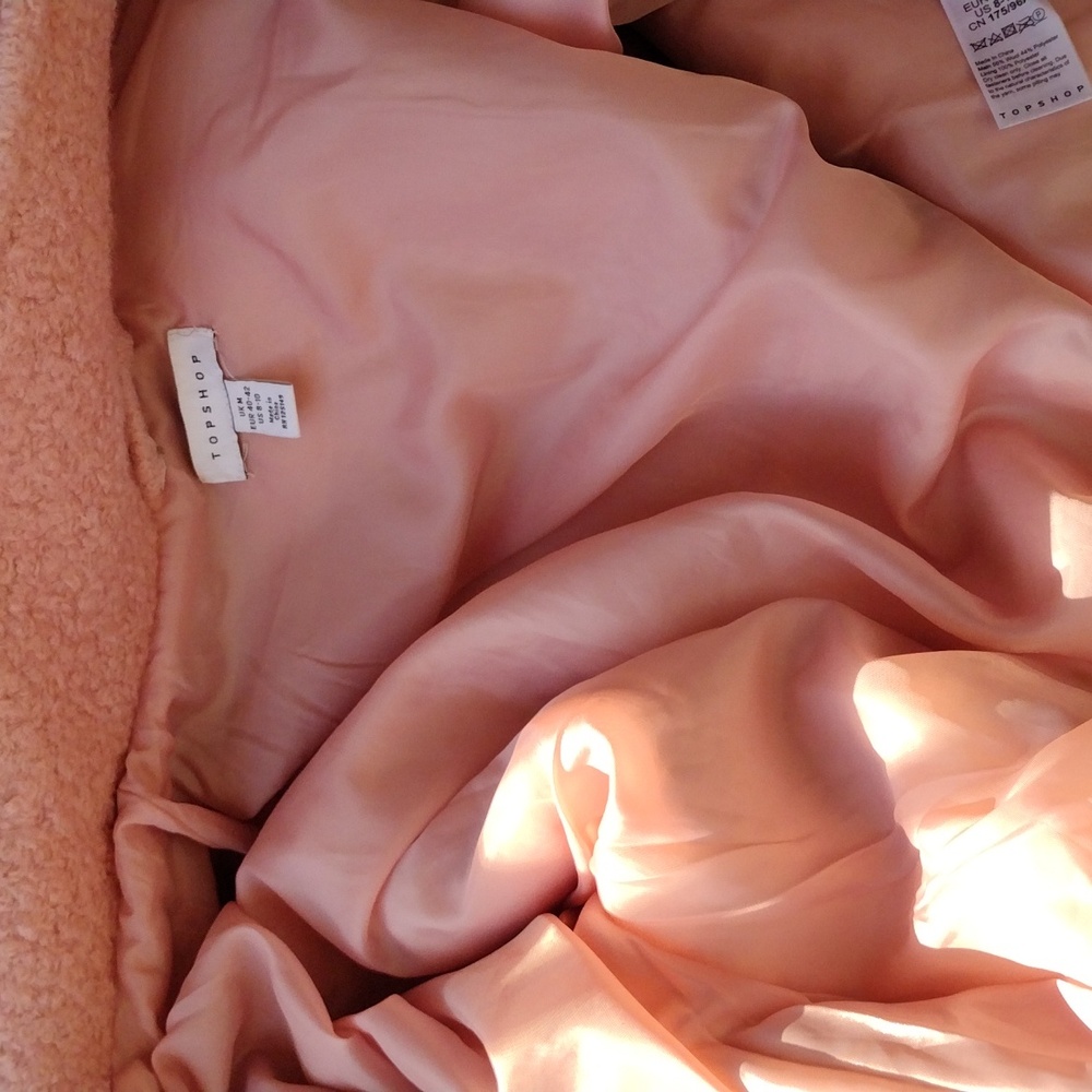 Topshop Pink Teddy Jacket with Hood M - Picture 7 of 11